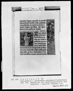 Stundenbuch — Apostel Jakobus der Ältere, Folio 140recto