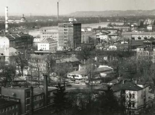 Dresden-Neustadt. Blick vom Turm der Dreikönigskirche nach West-Nordwesten gegen die Lößnitz