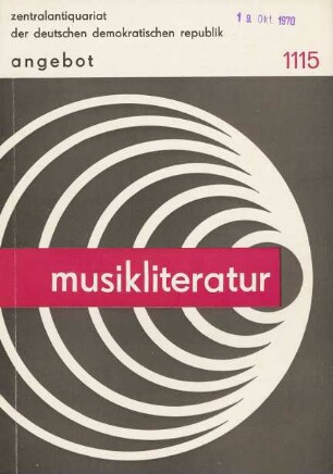 Nr. 1115: Musikliteratur