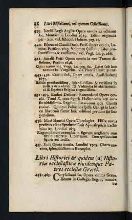 46-74, Libri Historici &c. - Ceteri Scriptores Historiae Ecclesiasticae