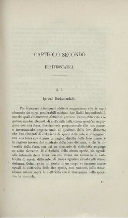 Capitolo Secondo. Elettrostatica.