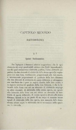Capitolo Secondo. Elettrostatica.