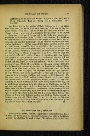Turnunterricht und Jugendspiel