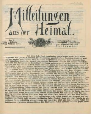 5.1916: Mitteilungen aus der Heimat