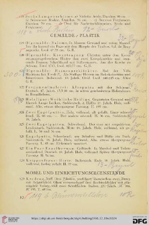 Gemälde/Plastik (Nr. 119-128)