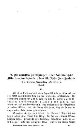 Die neuesten Forschungen über das klassische Altertum, insbesondere das klassische Griechenland : Schluß
