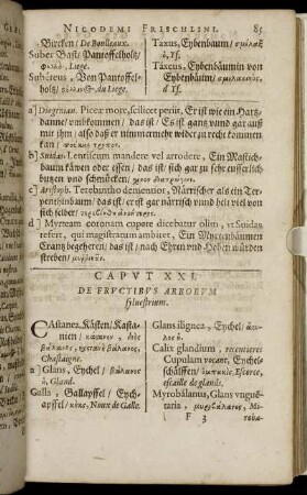 Caput XXI. De Fructibus Arborum syluestrium. - Caput XXX. De Oleribus.