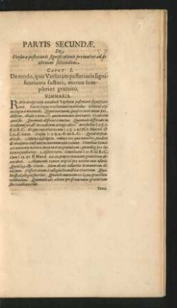 Caput I. De modo, quo Versuram posterioris significationis facturi, mutuo sumpserint gratuito.