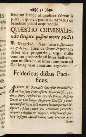 31-43, Fridericus dictus Pacificus.