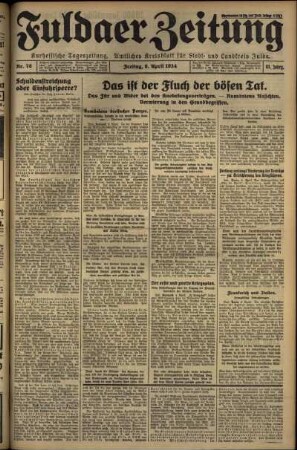 Erste Ausgabe vom Freitag, den 06. April 1934.