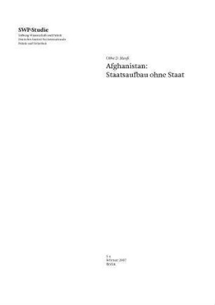 Afghanistan: Staatsaufbau ohne Staat