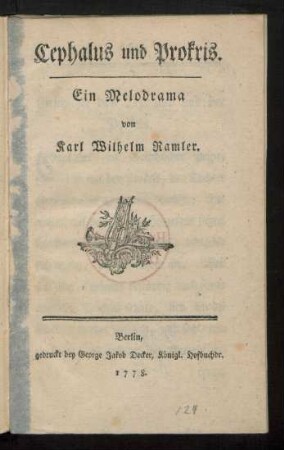 Cephalus und Prokris : Ein Melodrama