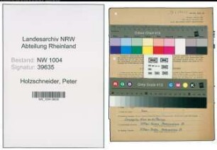 Entnazifizierung Peter Holzschneider , geb. 13.04.1910 (Kohlefahrer)
