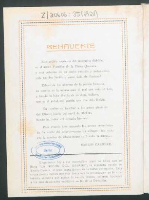 [Poema] Benavente