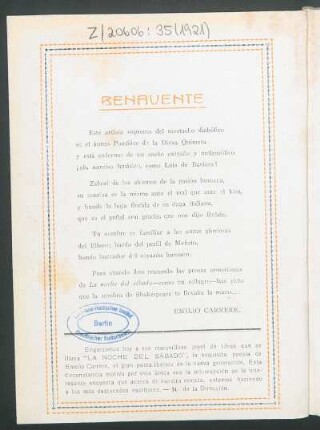 [Poema] Benavente