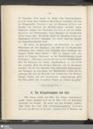 9. Die Kriegsdrangsale von 1813
