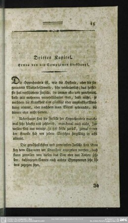 Drittes Kapitel. Etwas von den Symptomen überhaupt
