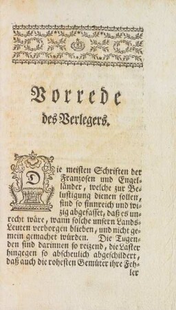 Vorrede des Verlegers