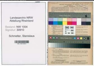 Entnazifizierung Stanislaus Schmelter , geb. 11.11.1874 (Verw.Beamter)
