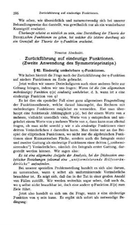 § 62. Eindeutig umkehrbare ...-Funktionen.