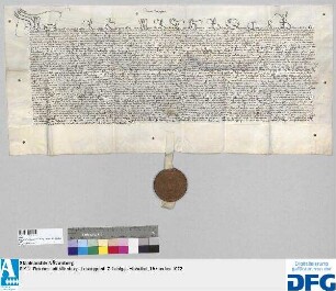 Das Landgericht des Burggrafentums Nürnberg stellt ein Vidimus aus über die 2 kaiserlichen Briefe von Kaiser Sigismund d.d. 28. 29. Juni 1436.