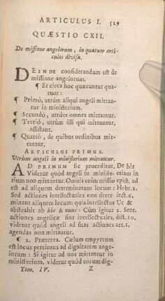 Quaestio CXII. De missione angelorum, in quatuor articulos divisa.