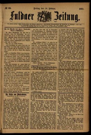 Ausgabe vom Freitag, den 18. Februar 1887.