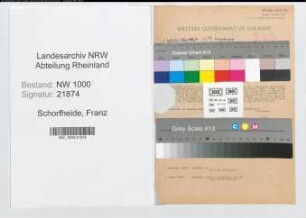 Entnazifizierung Franz Schorfheide, geb. 17.11.1899 (Lehrer)