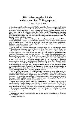 Die Bedeutung der Schule in den deutschen Volksgruppen