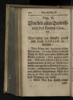 Cap. II. Von den alten Einwohnern des Landes Canaan.