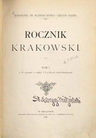 Rocznik krakowski. 1. 1898