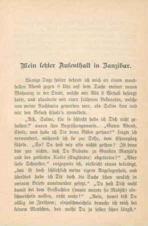 Mein letzter Aufenthalt in Zanzibar