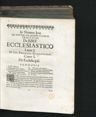 Caput I. De Ecclesia ipsa.