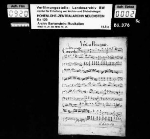 [Überschrift:] Concerto / (D-dur) [für Violine und Orchester]; Ms.ca. 1820.