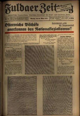 Ausgabe vom Montag, den 28. März 1938.