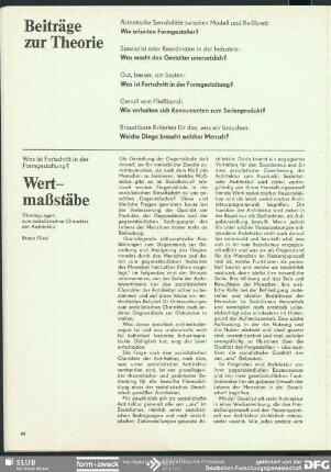 Wertmaßstäbe : Beiträge zur Theorie