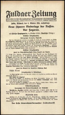 Ausgabe vom Mittwoch, den 04. Oktober 1916.