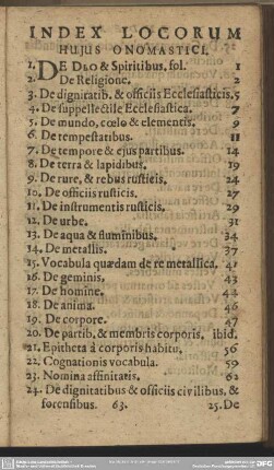 Index Locorum Hujus Onomastici