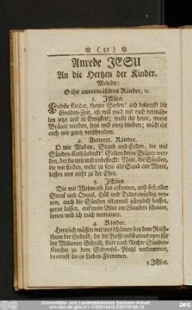 Anrede Jesu An die Hertzen der Kinder.