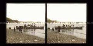 Fischer bei der Arbeit am Strand, Saint-Jean-de-Luz