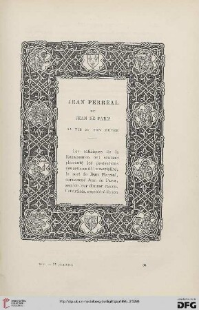 3. Pér. 13.1895: Jean Perréal dit Jean de Paris, [1] : sa vie et son œuvre