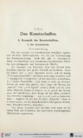 I. Dynamik des Kunstschaffens