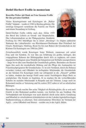 Detlef-Herbert Freßle in memoriam
