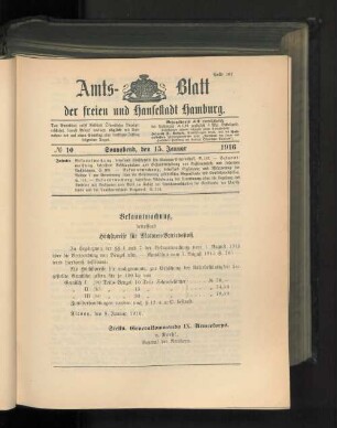 No. 10, 15. Januar 1916