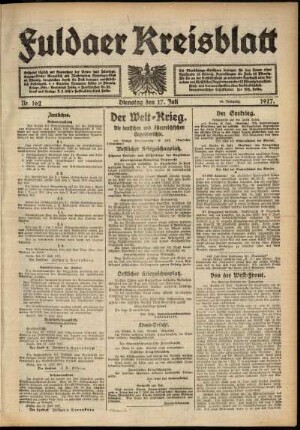 Ausgabe vom Dienstag, den 17. Juli 1917.