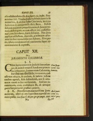 Caput XII. De juramento calumniae.