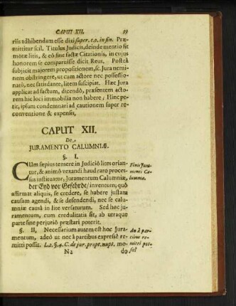Caput XII. De juramento calumniae.