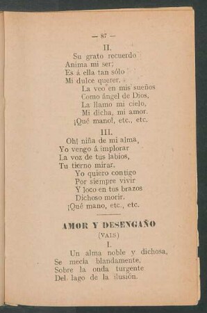 Amor y Desengaño : (Vals)