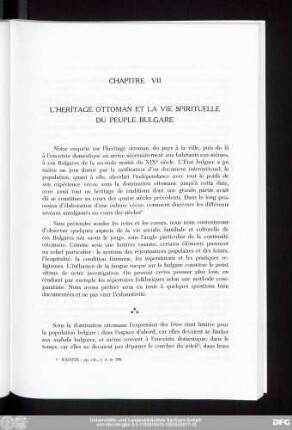 Chapitre VII L'Heritage Ottoman Et La Vie Spirituelle Du Peuple Bulgare