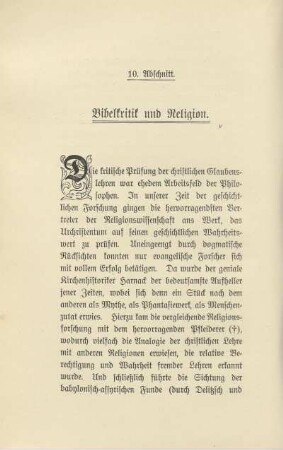 10. Abschnitt. Bibelkritik und Religion